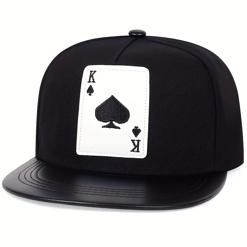 Mũ Bóng Chày Hip-Hop Vành Phẳng Thêu, Phong Cách Poker, Unisex, Thích Hợp Cho Các Môn Thể Thao Ngoài Trời Và Du Lịch, Mũ Lưỡi Trai, Mũ Chống Nắng Ngoài Trời Thường Ngày