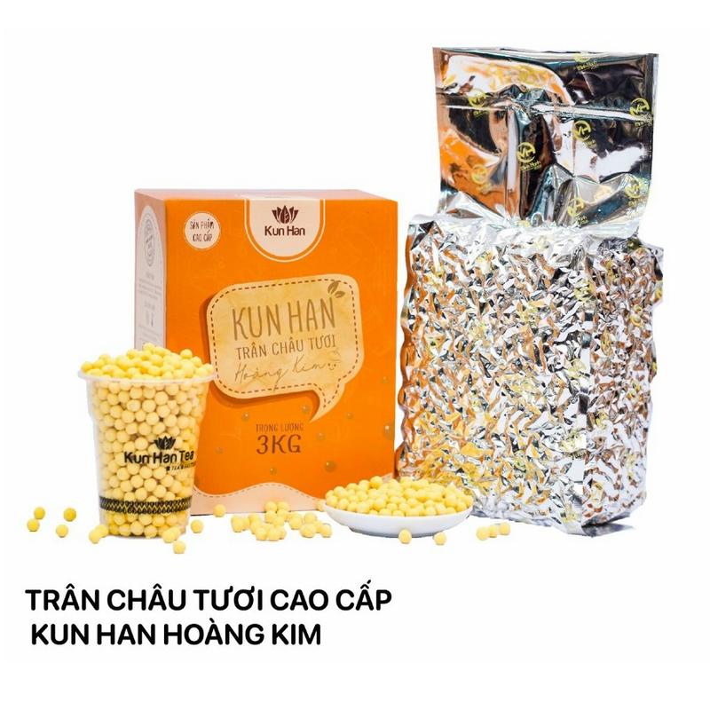   KUN HOÀNG KIM  Trân châu tươi cao cấp KUN HAN - HOÀNG KIM túi 3kg - MINH HẠNH FOOD 