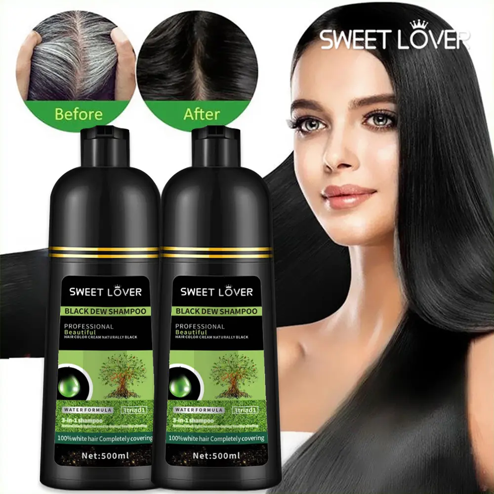 【BUY 1 TAKE 1】500ML Original Black/Brown Hair Dye Shampoo Hair Blackening Shampoo Plant Herbal Treatment