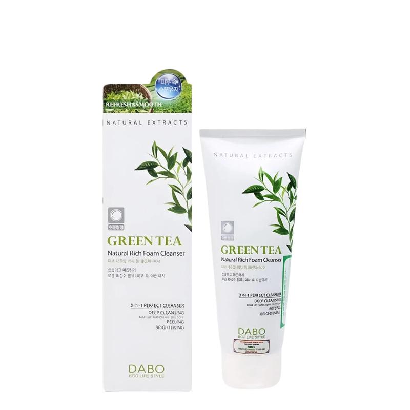 Sữa rửa mặt Trà Xanh 3in1 - DABO Green Tea Natural Rich Foam Cleanser (180ml)