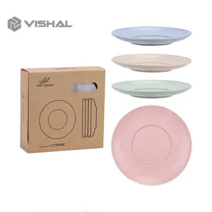 VISHAL Piring KECIL Wheat Straw Plate 1 Set Isi 4 Pcs Warna Warni Simple Dinner High Quality Wheat VS-18