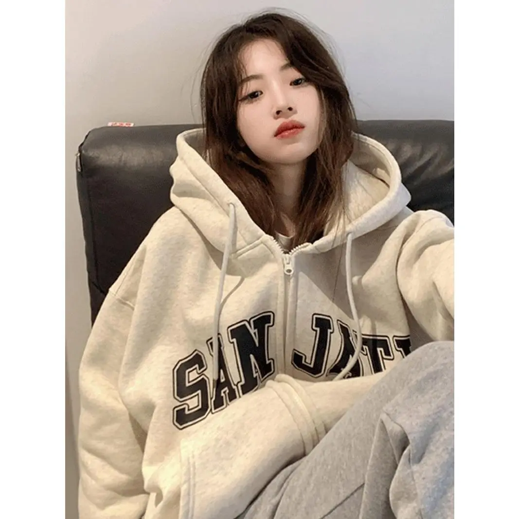 Lót Lông Cừu, Dày Dặn, Thích Hợp Cho Mùa Thu Và Mùa Đông, Phổ Biến Trong Năm Nay, Hoodie, Top, Có Túi áohoodie nữ áohoodie tacat áohoodie nữ áohoodie nữ khoácgió , Women áo