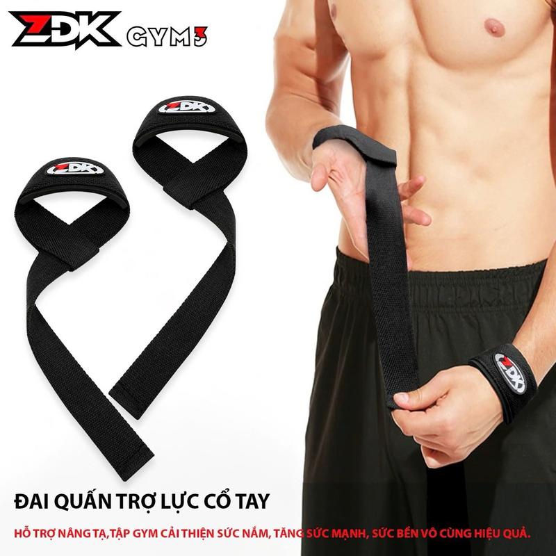 Cặp 2 dây đai ZDK Gym3 phụ kiện tập gym quấn cổ tay trợ lực tập tạ xà đơn dây kéo lưng xô hỗ trợ tập thể hình cao cấp chính hãng giá rẻ bền bảo vệ khớp ngón tay