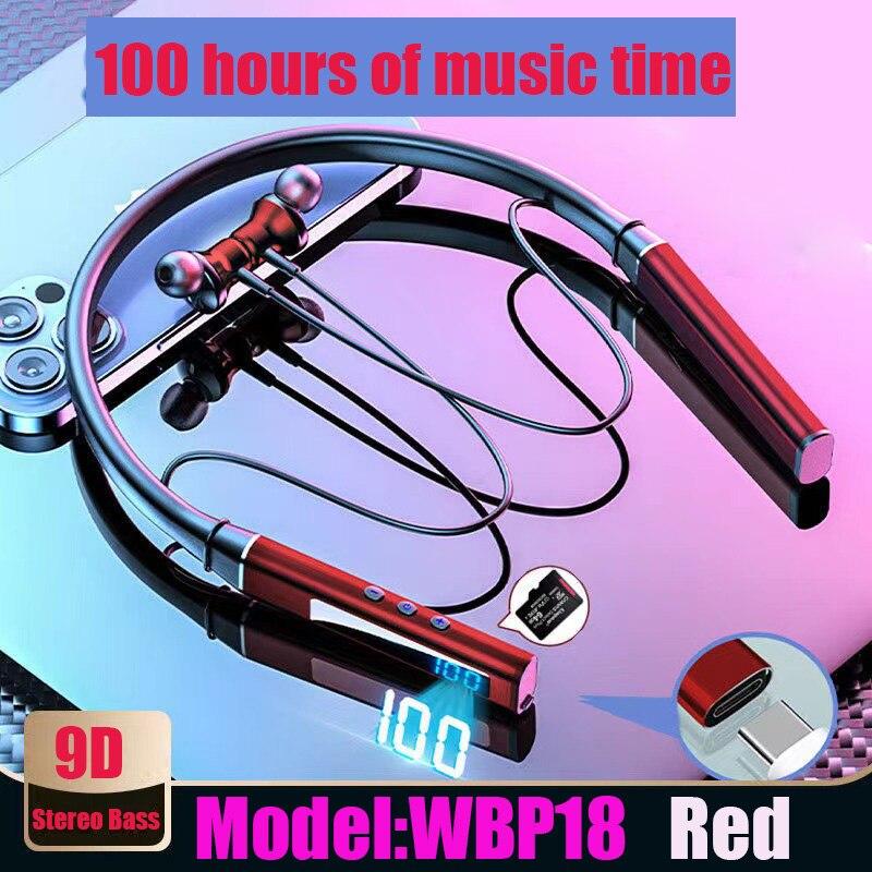 Tai nghe không dây YOVONINE TWS Bluetooth 5.0 mẫu WBP18 chống nước IPX5 100 giờ nghe nhạc micro hủy tiếng ồn màn hình LED pin 800mAh màu đỏ