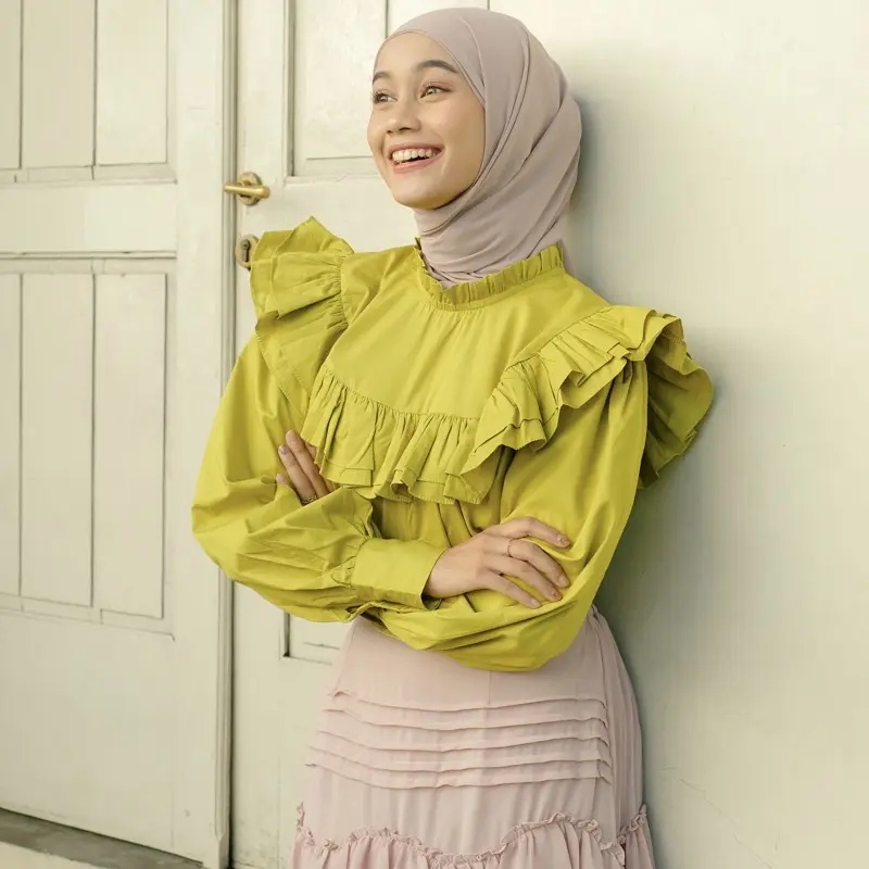 FS99- BLOUSE KEMEJA WANITA rosie RENDA FASHION HIJAB   XXL - NN