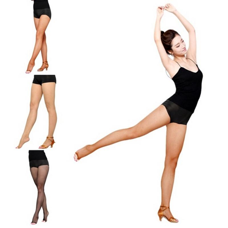 Product Introduction of Women Latin Dance Mesh Stockings Pantyhose Cotton Crotch Tights Foot Open Toe 11