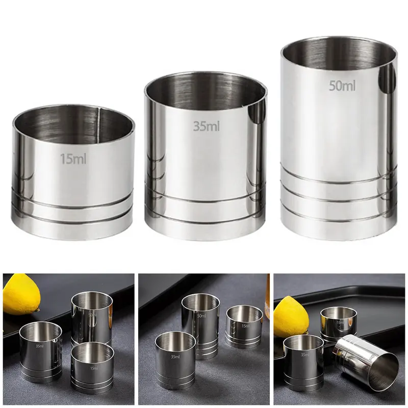 Cawan Sukat Keluli Tahan Karat, 25ML / 35ML / 50ML, Penggoncang ...