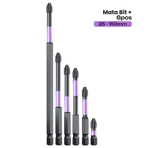 ALLEFIX Bit Obeng  6 Pcs Baja PH2 Anti-Selip Cocok untuk Obeng Listrik/Bor Tangan - 6794