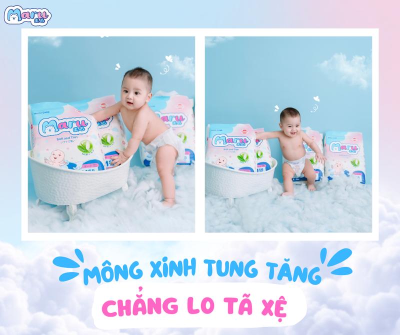 Product Introduction of [TẶNG NGAY 1 XE CHÒI CHÂN CON CỪU] Tã Bỉm Maru công nghệ Nhật form to, mềm mại, thấm hút qua đêm, an toàn lành tính 33