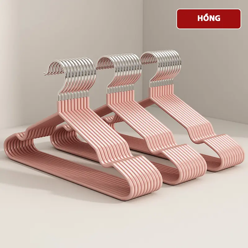 COMBO 20 Móc Treo Quần Áo Chống Tuột G05 Móc Nhôm Bọc Nhựa PVC Chống Trơn Trượt Chống Nhăn Quần Áo Khi Treo Tiện Lợi Nhiều Màu Sắc 3