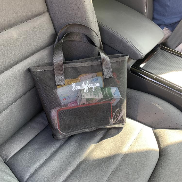 New Korean Style Is Hollow out See through Mesh Portable Cosmetic Bag Large Capacity Wash Bag for Working Women's Handbag Mom 4