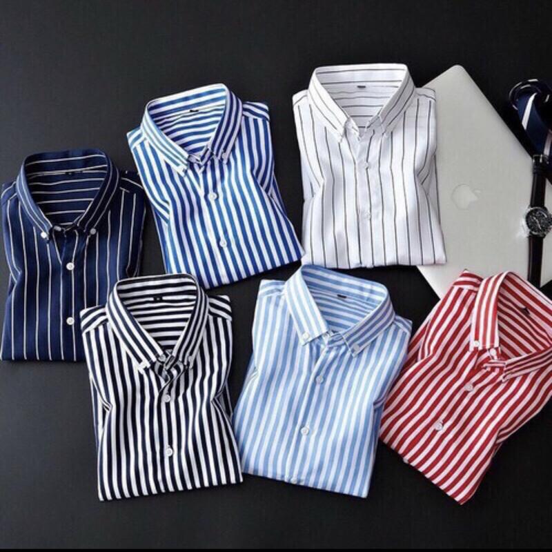 [HÀNG VNXK] Áo sơ mi nam dài tay kẻ sọc cao cấp: Chất liệu cotton lụa, không nhăn, không xù, thoáng mát, thấm hút mồ hôi đầy màu sắc_chất lượng cao sang trọng sơ  mi Menswear Jean
