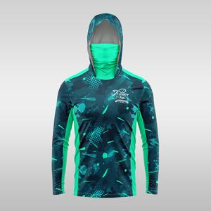 เสื้อตกปลาแขนยาวสำหรับผู้ชาย, เสื้อฮู้ดกันแดด, พร้อมมาส์กหน้า, ชุดตกปลาแบบออลอินวัน, เหมาะสำหรับการตกปลา, ล่าสัตว์, แคมป์ปิ้งและตกปลา, เสื้อยืด, UPF, เสื้อตกปลา เสื้อ  ตก  ปลา  แขน  ยาว