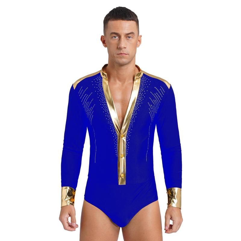 Bodysuit Rumba Tango Latin Nam, Kvysinly, Áo Dài Lát Khiêu Vũ Latin Đính Đá Sáng Bóng, Thích Hợp Để Trượt Patin, Trang Phục Khiêu Vũ 5
