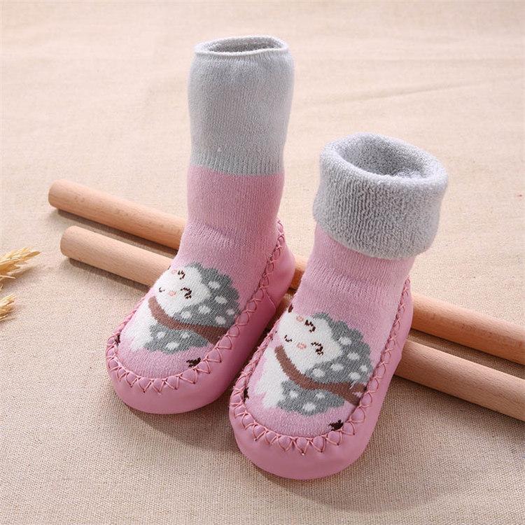 Product Introduction of Baby Rubber Shoes Toddlers Infant Sock Cartoon Animal Pattern Anti-slip Warm Terry Winter Baby Shoes 6 Months To 3 Years Old 11