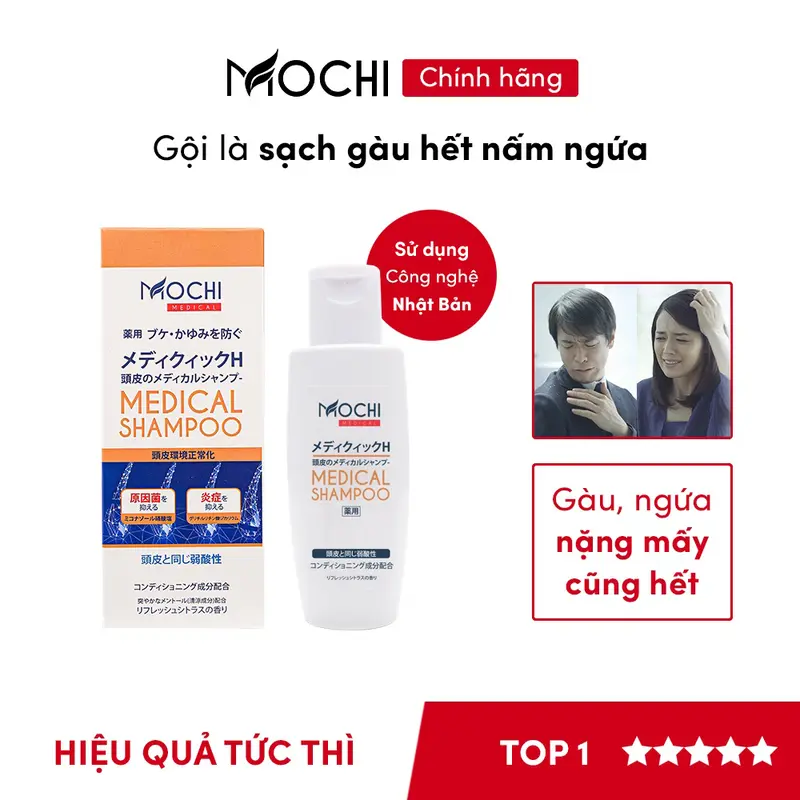 Dầu gội chống gàu Mochi Medical Nhật Bản dầu gội sạch gàu Mochi hết nấm ngứa trong 2 tuần 0