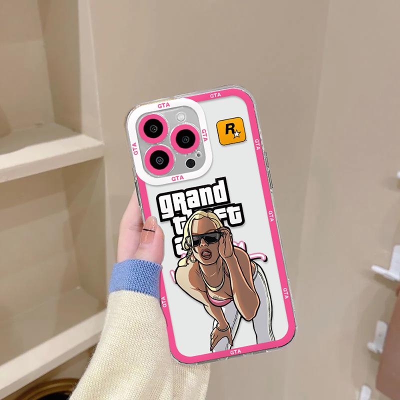 Product Introduction of Ốp Điện Thoại Gta Vice City, Trò Chơi Nóng Bỏng Sang Trọng, Ốp TPU Mềm Trong Suốt, Tương Thích Với iPhone 16, 15, 14, 13, 12, 11, Mini, Pro Max, X, XR, XSMax, 6S, 6, 7, 8 Plus, SE 16