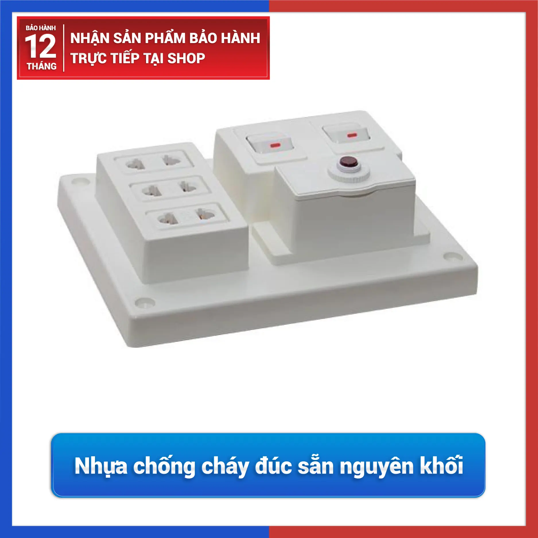 Bảng điện nổi đa năng LiOA, vỏ nhựa chống cháy nguyên khối, CB bảo vệ quá tải .
