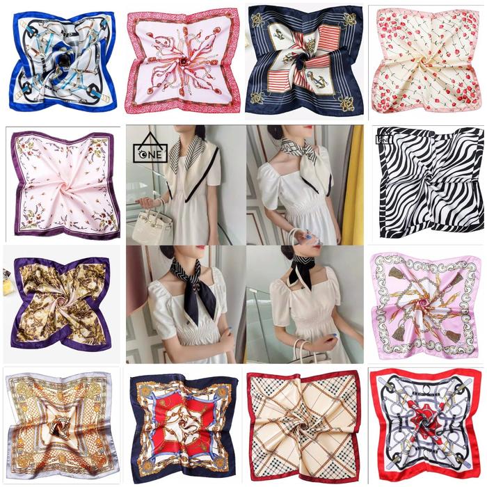 Syal Design Promo Syal Fashionable sutra syal leher syal tas syal 50x50 scarf ...