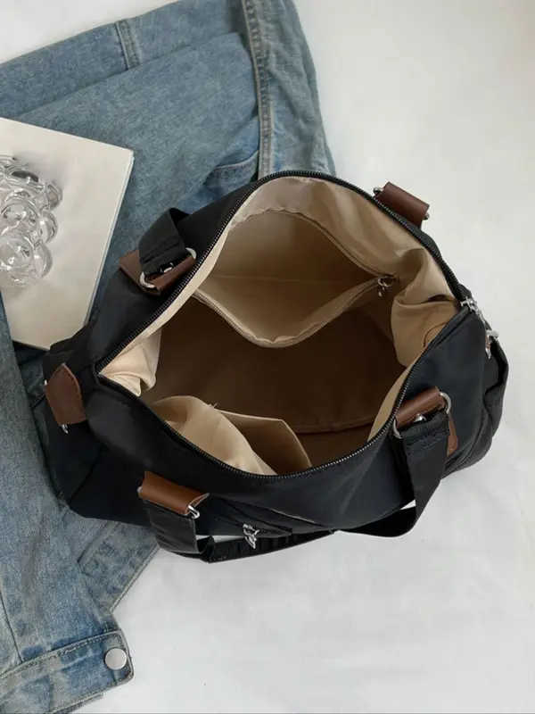 Women's Solid Color Tote Bag, Fashionable Large Capacity Shoulder Bag for Daily Used, Casual Trendy Versatile High-quality Daily Commuting Bag, Girl Fashionable Shopping Bag 4