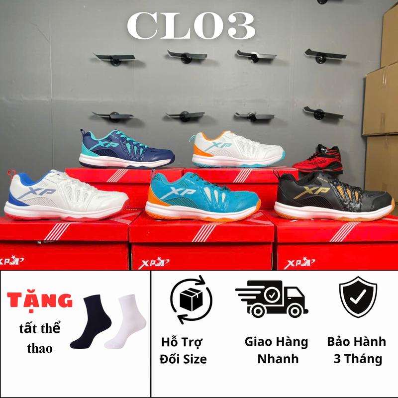 Giày thể thao XP CL03 chuyên cầu lông bóng chuyền pickleball chạy bộ chính hãng ôm chân viền đế cao chống mùi độ bền cao chơi sân bê tông tốt