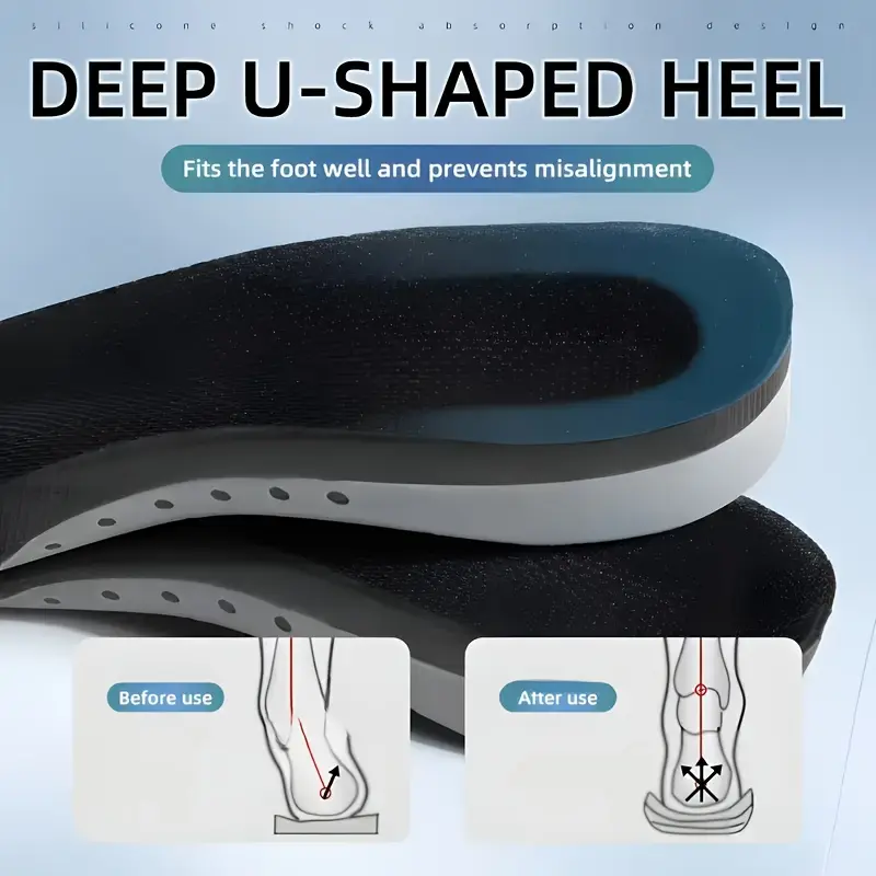 1 Pair EVA Gel Insoles for Sports and Work - Anti-Slip, Shock-Absorbing, Twist-Resistant, Thickened Support - Unisex for Basketball and Everyday Use 2