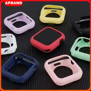 Rubber Soft Bumper Case for Apple Watch Ultra 3/2/1 Iwatch Series 11 10 9 8 7 6 SE 5 4 3 2 49mm 46mm 42mm 45 44 40 41 38mm Silikon Material Silicone Screen Protector Cover for Jam Tangan Smartwatch