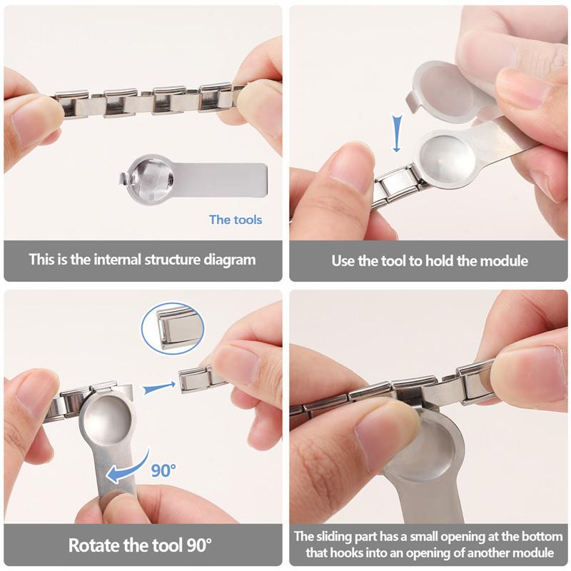 Product Introduction of Pesona Loket, 100 Gaya, Pesona Modular Itali, Pautan Gelang, Sesuai untuk Gelang 9mm, Diperbuat daripada Keluli Tahan Karat, Sesuai untuk Membuat DIY, Berbentuk Hati, Rama-rama, Bulan dan Bintang 11
