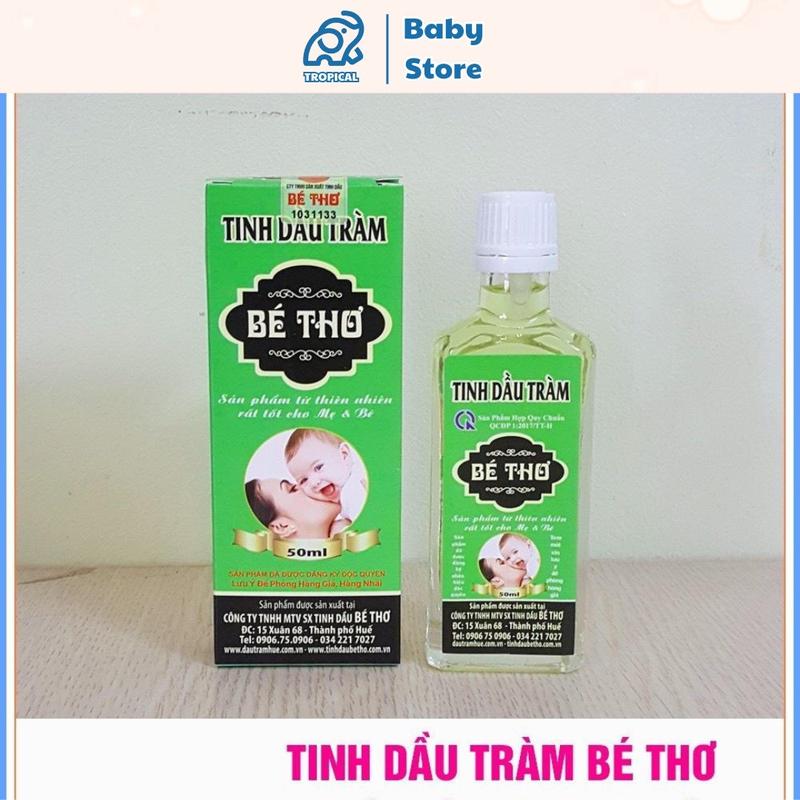 Chính hãng tem Cty Tinh dầu tràm Bé Thơ chai xanh 100ml 50ml dầu tràm Huế cho bé