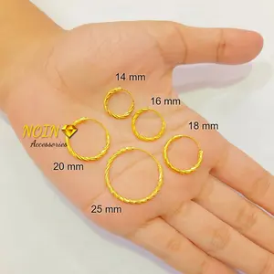 Anting Gipsy Warna 24 Karat Motif Bambu 16 mm / 25 mm ATG12