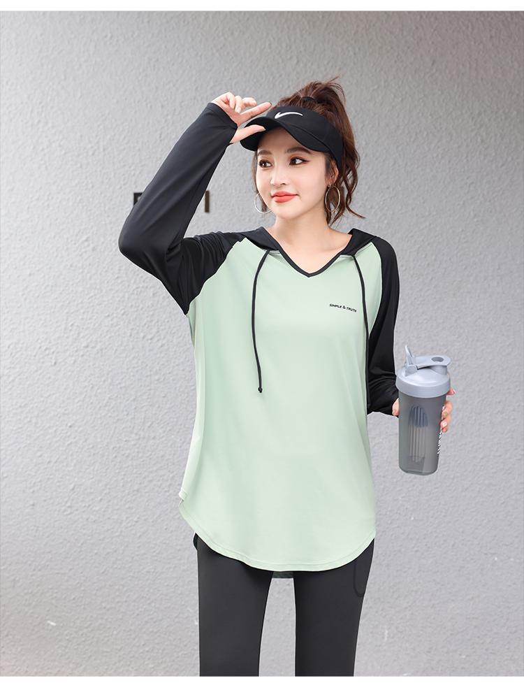 Product Introduction of Bộ Đồ Tập Thể Dục Chạy Bộ, Dài Tay, Dành Cho Phụ Nữ, Nhanh Khô, Dáng Rộng, Cỡ Lớn (mm Béo), Thích Hợp Cho Yoga, Áo Phông, Đồ Quần Áo Thể Thao Tập Gym 12