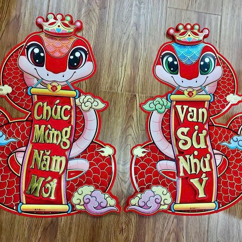 LIỄN DÁN TƯỜNG HÌNH RẮN - TỴ, MẪU MỚI TRANG TRÍ TẾT 2025 SIZE 50CM