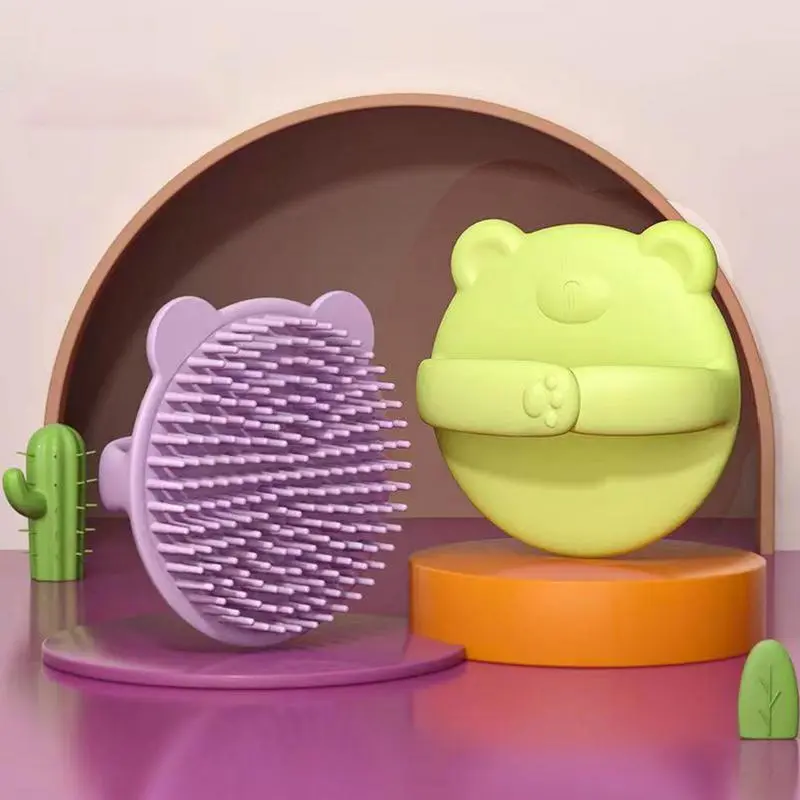 Bàn Chải Gội Đầu Bằng Silicon Mềm, Dành Cho Tắm Em Bé Và Trẻ Sơ Sinh, Máy Massage Da Đầu Cho Trẻ Em, Màu Trơn Thích Hợp Cho Bé Trai Và Bé Gái, Đồ Dùng Trẻ Em 0