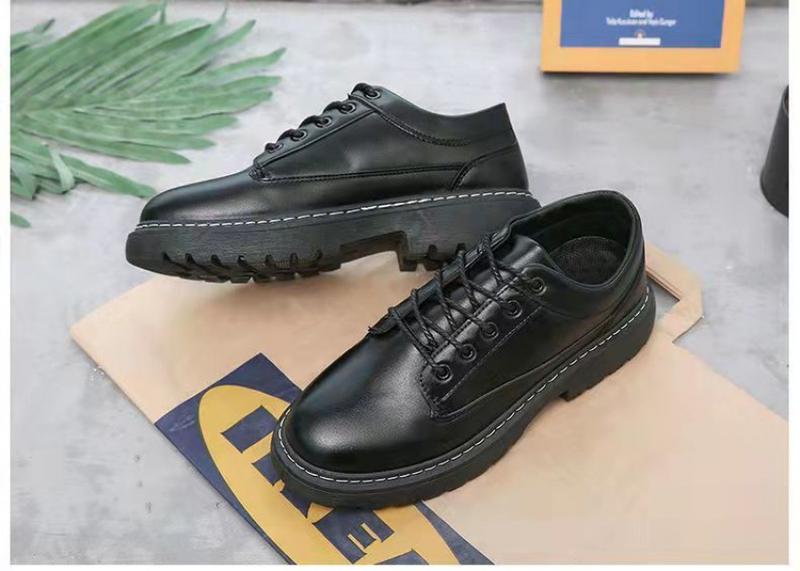 Product Introduction of Leather shoes men's all-match casual height increasing insole shoes men's black student youth leather shoes 21