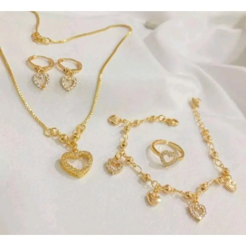 PROMO COD SATU SET PERHIASAN ANAK ANAK PEREMPUAN TITANIUM GOLD KOMPLIT KALUNG GELANG ANTING CINCIN MOTIF MIKYMOUS MATA ANTI LUNTUR Fashion Costume 6