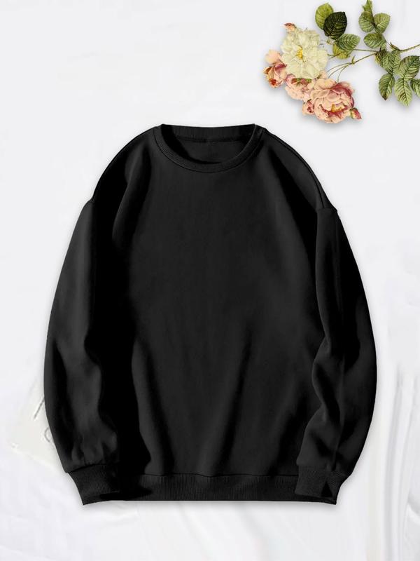 Women's Watermelon & Letter Print Long Sleeve Sweatshirt, Fashion Casual Drop Shoulder Crew Neck Pullover for Daily Holiday Outdoor Wear, Ladies Fall & Winter Clothes 1