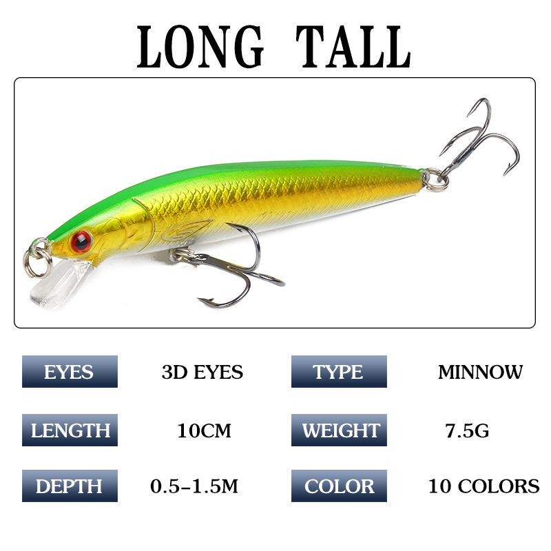 Mồi Câu Cá, 9g / 10cm, Thiết Kế Cá Tuế, Wobbler, Nổi, Thích Hợp Cho Bass Và Cá Ngựa, Mồi Cứng Nhân Tạo, Mồi Quay, Dụng Cụ Câu Cá Cá Chép Pesca, 1 Chiếc 2