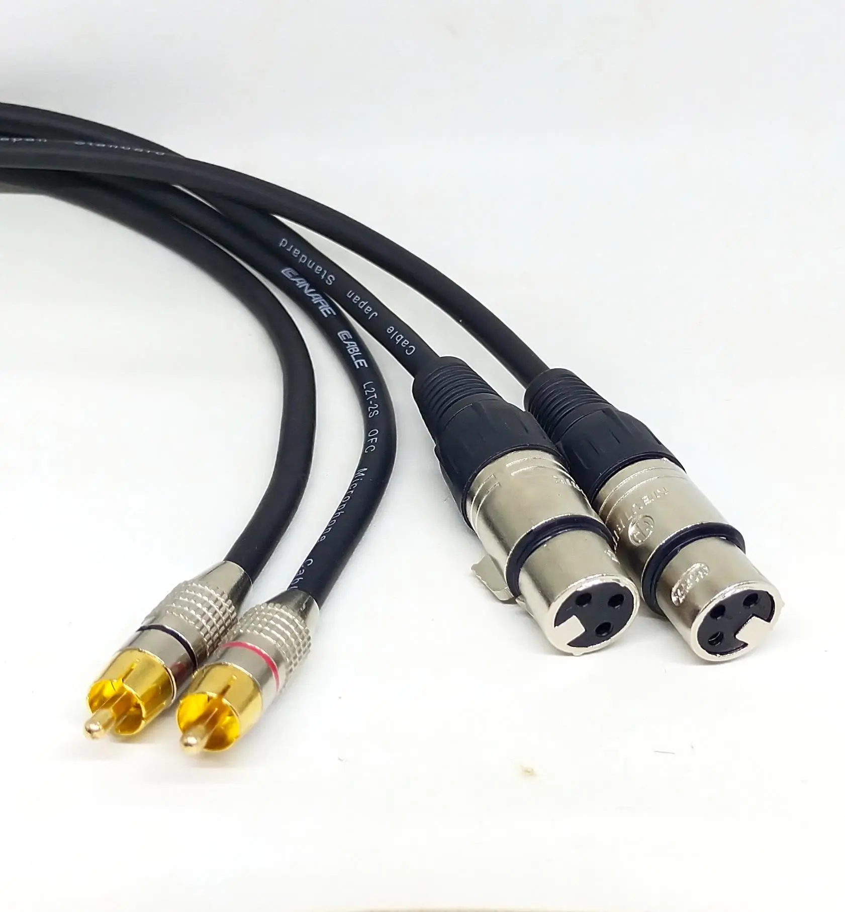 Kabel Mixer Ke Power Amplifier(1Pasang)/kabel xlr canon Female 3pin to RCA canare hitam 1meter 2meter 3meter 5meter Accessories
