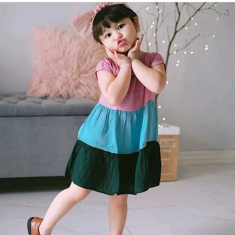 Dres rayon anak model pelangi 2