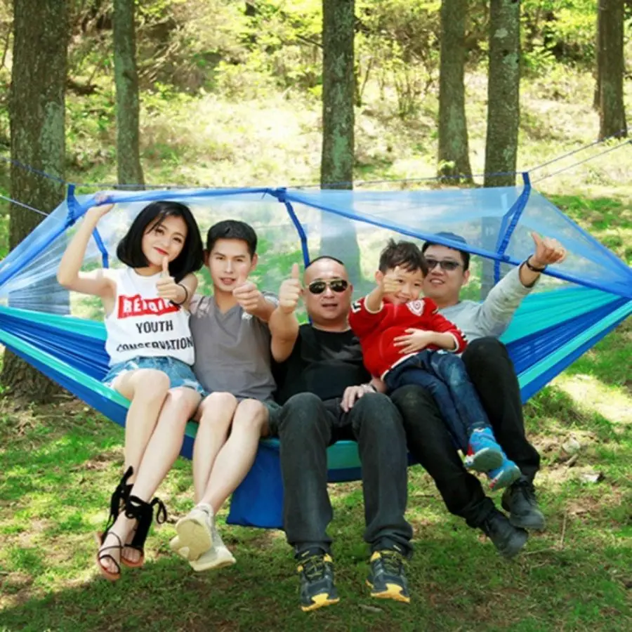 Portable Outdoor Camping Hammock, Ultra-light Double Hammock with Mosquito Net Design, Comfortable for Sleeping, Camping & Hiking Equipment
