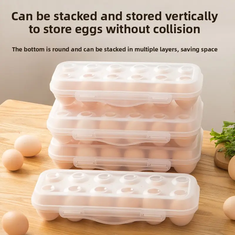 Portable Egg Storage Container with Secure Lock Lid - Stackable Fridge Organiser, Shockproof Travel Egg Box for Camping & Kitchen (6/12 Slots) baby organization medicine makeup tattle glove shipping vacuum bag rios rice heart shaped plastic square guard 3