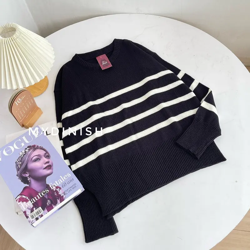 Dinda Blaster Blouse - Atasan Blouse Wanita Bahan Rajut Setrip Baju Nyaman 3