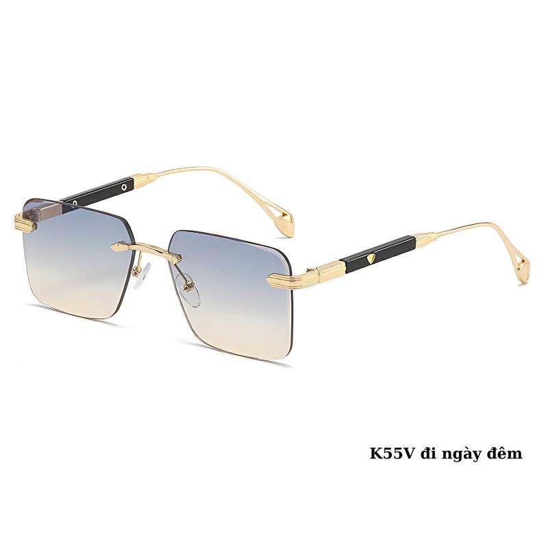 Kính Mát Nam Đi Ngày Đêm Thời Trang Mây-Back K55 Cao Cấp Chống Nắng , Chống Uv400 Bảo Vệ Mắt , Không Viền, Gọng Phối Titan,Siêu Bền ,Full Book,Bảo Hành 12 Tháng.