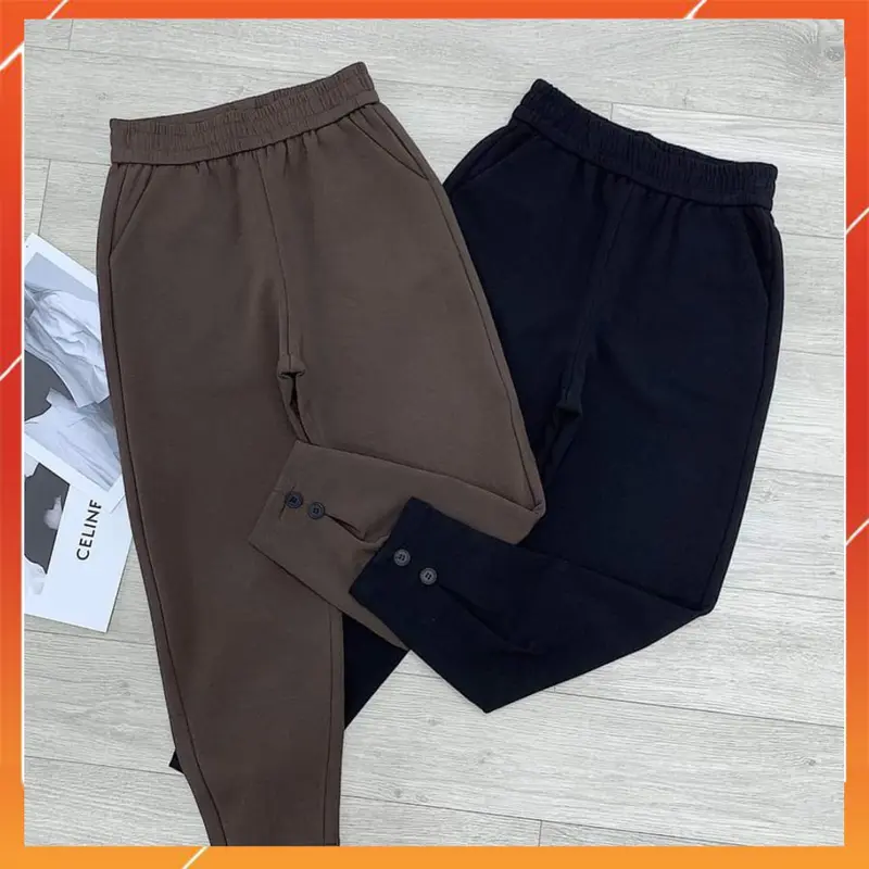 Quần Baggy Nữ có ly gấu vải Umi hàn cao cấp co giãn 4 chiều, không xù lông, không cắn chỉ  Women 0