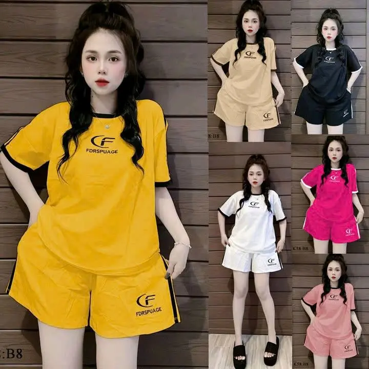 Sét bộ thể thao ngắn Cotton cao cấp mát mịn thêu logo chữ CF SNCF01 - Top, Nam, Sport, Áo
