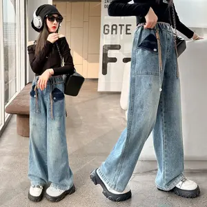 [PRINCESS ANAK] 8-15 Tahun celana jeaans wanita Highwaist Kulot Jeans Pinggang yang dapat diisesuaikan HIGH WAIST KULOT JEANS WANITA PREMIUM ASLI JEANS TEBAL BAJUU BAGUS Fashion