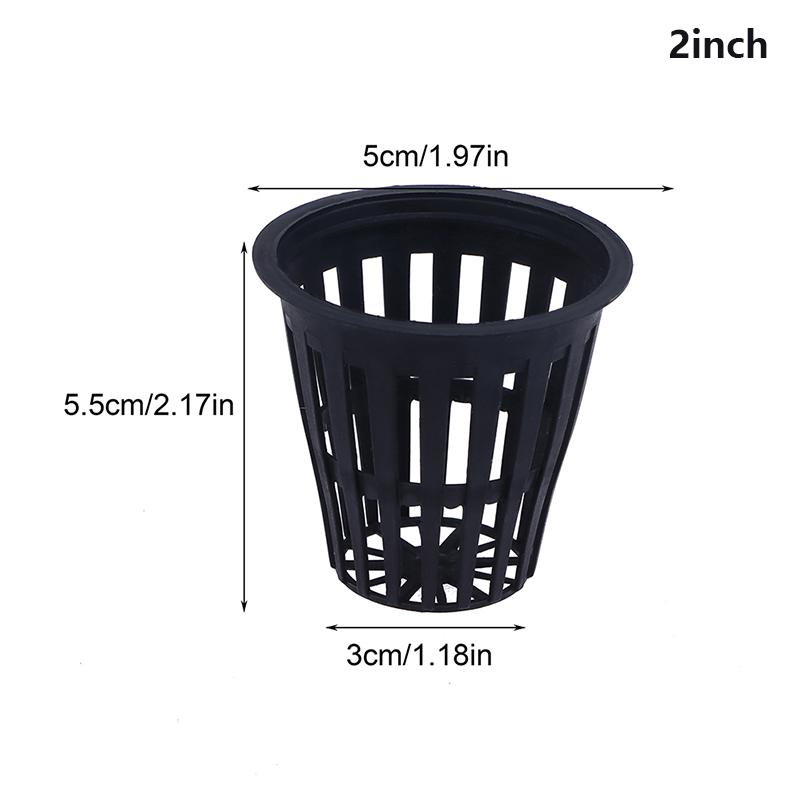 Product Introduction of 10Pcs 2 Inch 3 Inch Grow Orchids Hydroponics Cups Planting Mesh Pot Soilless Net Basket Slotted Colonization Container 40