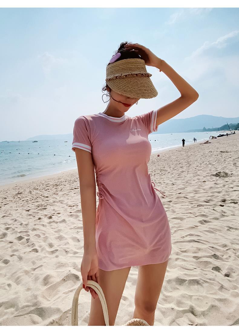Product Introduction of Swimsuit Women's Hot Spring Belly Covering Slim South Korea Ins Super Fairy Conservative Student Split Sports 2021 New Two-Piece Suit 11