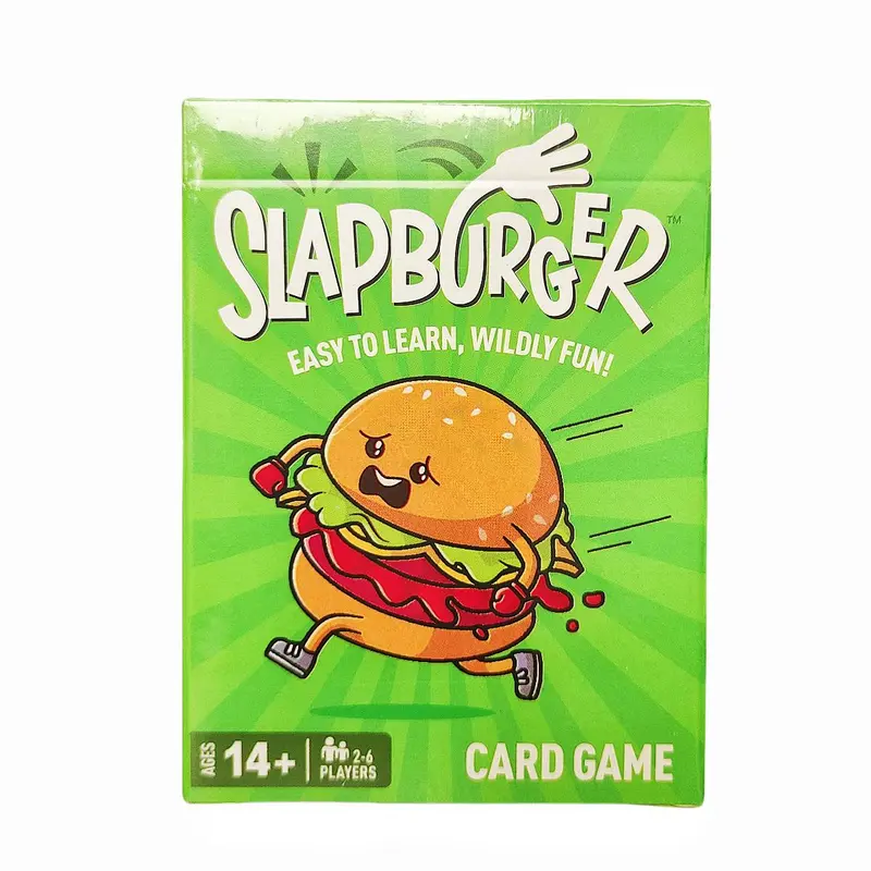 Slap Burger Card Game, 1 Box Funny Card Game, Creative Small Gift, Fun Family Interactive Cards Game, Holiday Party Fun Board Game Box 0