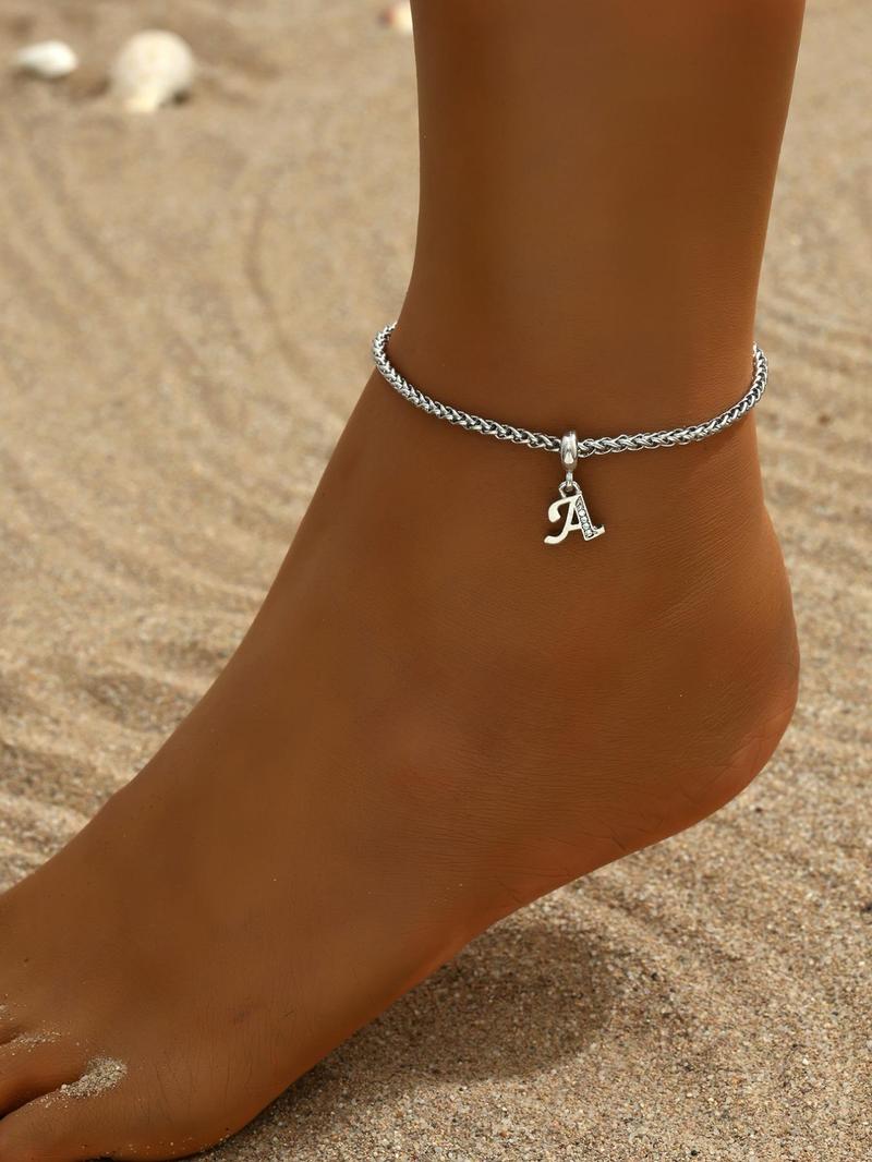 Product Introduction of Summer Outfits 2024 Letter & Wheat Chain Anklet for Women & Man, Stainless Steel Jewelry for Party, Beach, Daily Clothing Decor, Trendy All-match & Exquisite Jewelry for Birthday Gift 11